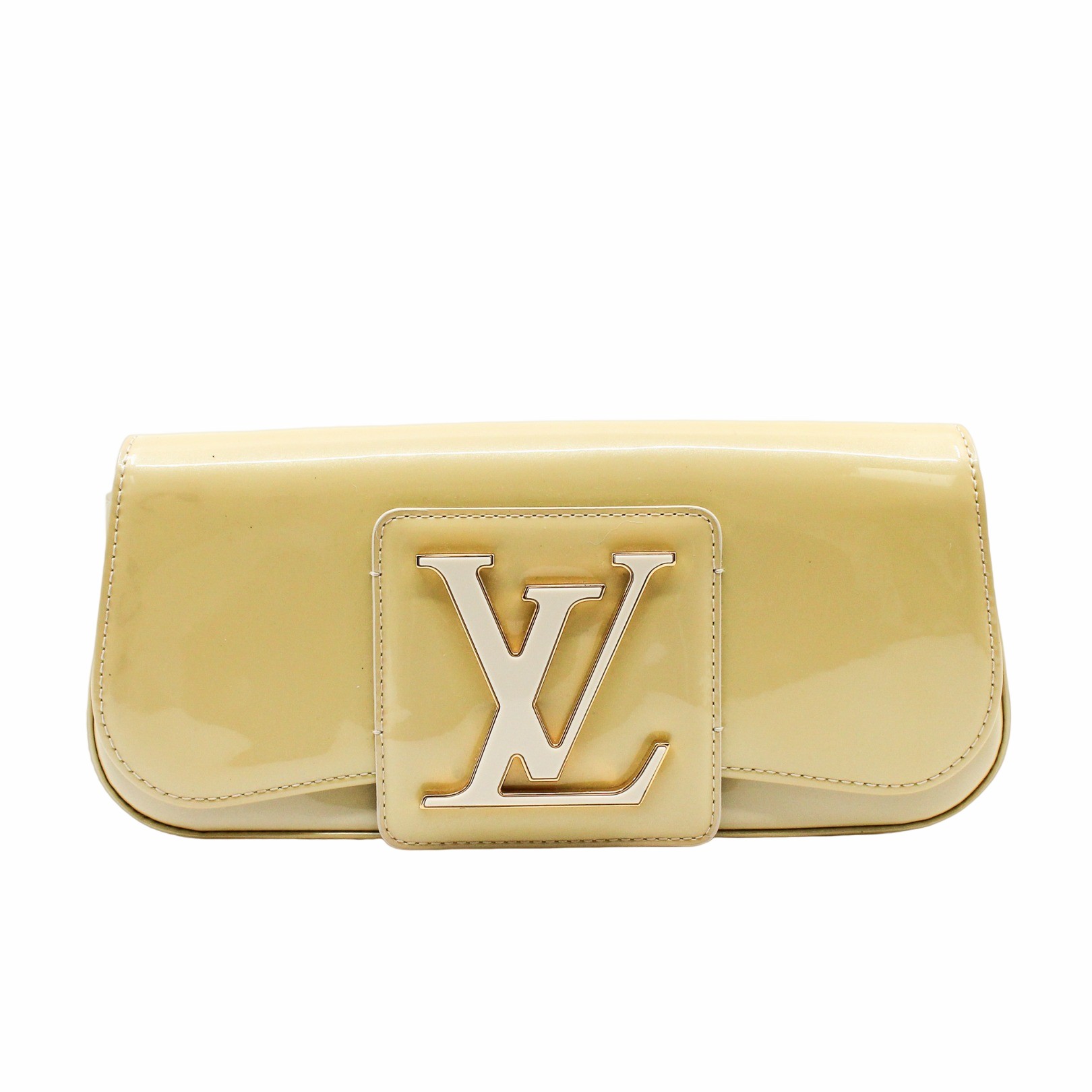 Sobe patent leather clutch bag Louis Vuitton Gold in Patent